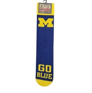 NWT Freaker Feet University Michigan Wolverines Socks Go Blue Unisex Adult